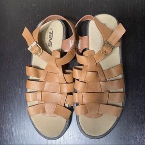 Teva Weaver Fisherman Brown Leather Strappy Sandal